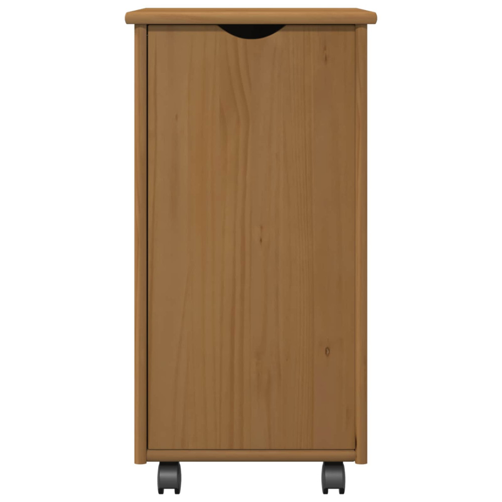 Produktbild för Rullande skåp Honung brun 34 x 39 x 65,5 cm Massiv furu
