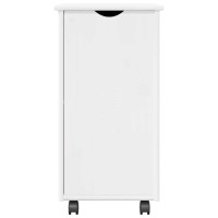 Produktbild för Rullande skåp med hjul Vit 34 x 39 x 65,5 cm Massiv furu