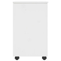 Produktbild för Rullande skåp med hjul Vit 34 x 39 x 65,5 cm Massiv furu