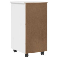 Produktbild för Rullande skåp med hjul Vit 34 x 39 x 65,5 cm Massiv furu