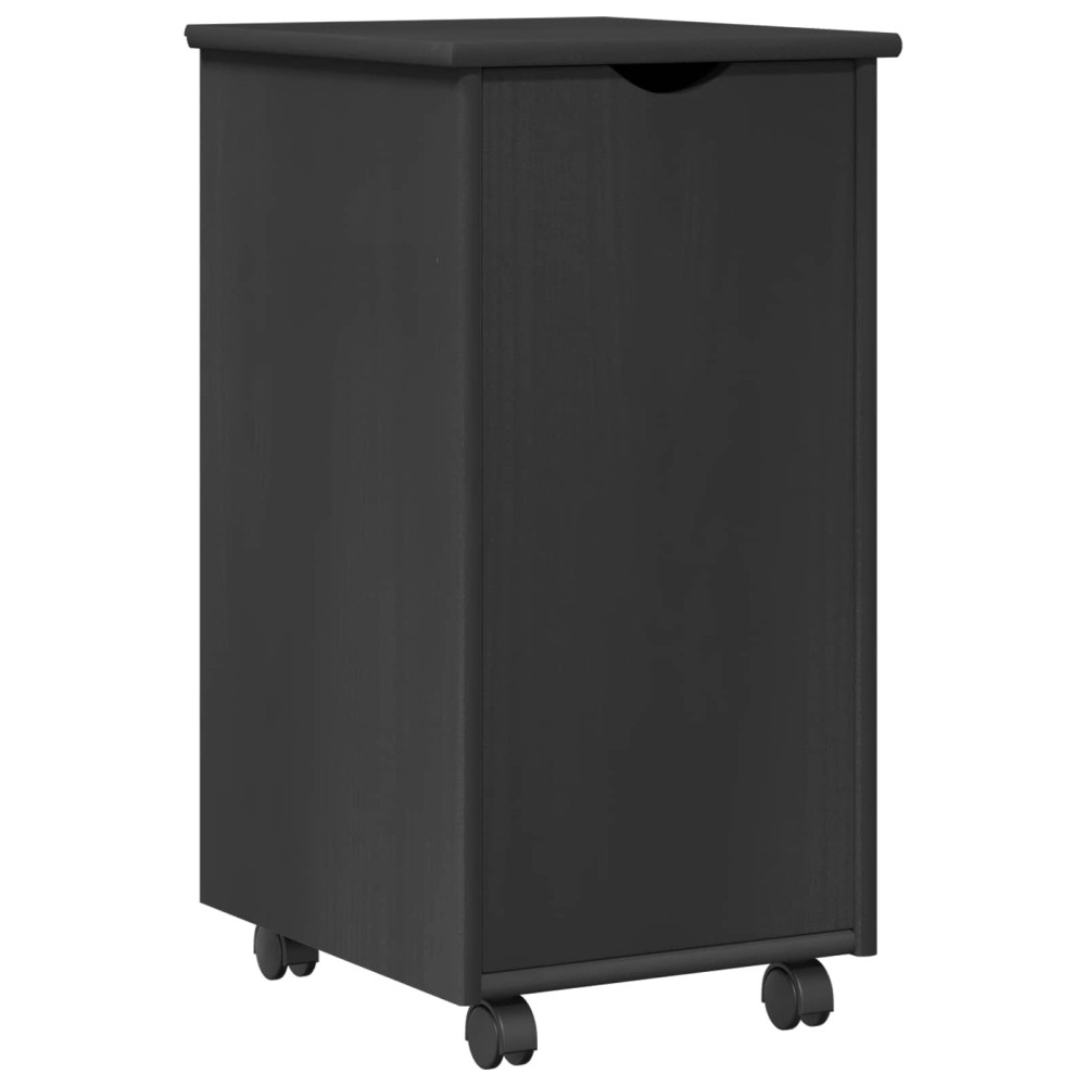 Produktbild för Rullande skåp med hjul Grå 34 x 39 x 65,5 cm Massiv furu
