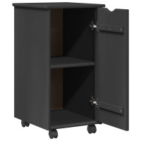 Produktbild för Rullande skåp med hjul Grå 34 x 39 x 65,5 cm Massiv furu