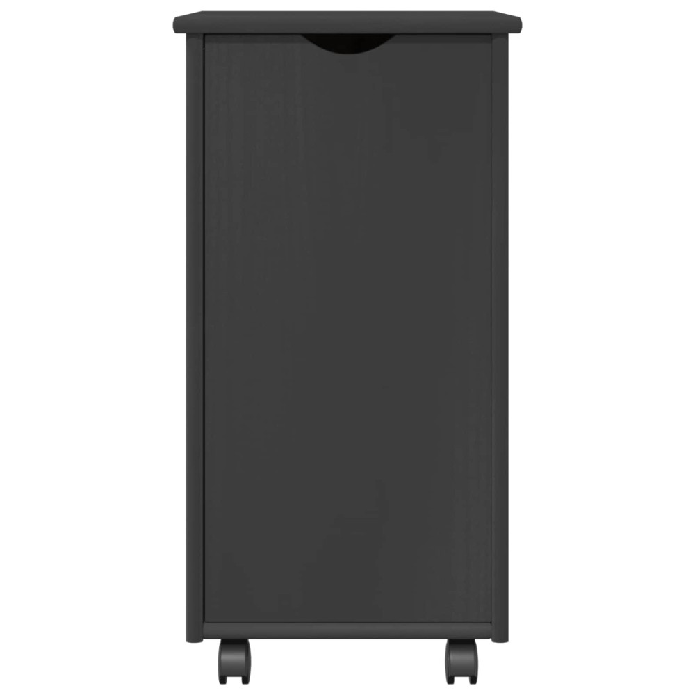 Produktbild för Rullande skåp med hjul Grå 34 x 39 x 65,5 cm Massiv furu