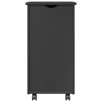 Produktbild för Rullande skåp med hjul Grå 34 x 39 x 65,5 cm Massiv furu