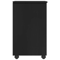 Produktbild för Rullande skåp med hjul Svart 34 x 39 x 65,5 cm Massiv furu