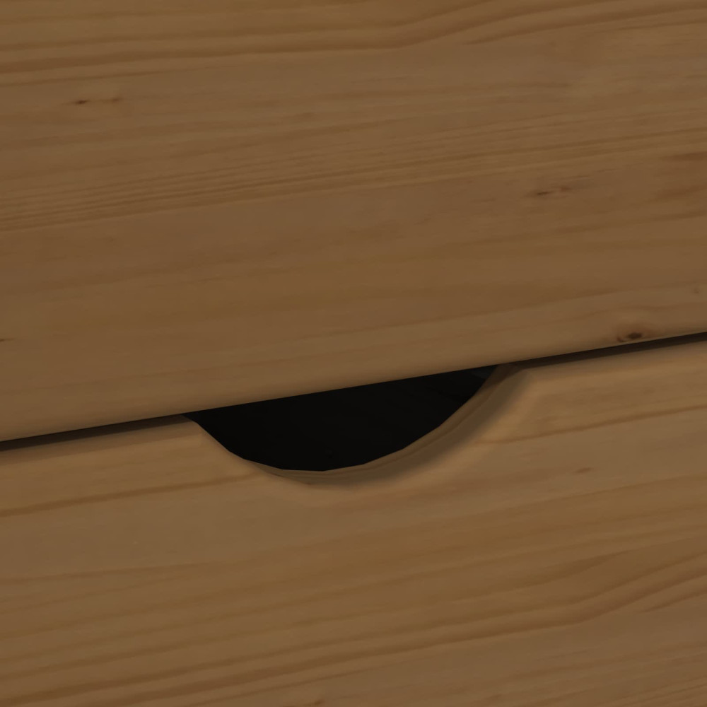 Produktbild för Rullande skåp Honung brun 34 x 39 x 93,5 cm Massiv furu