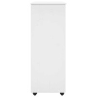 Produktbild för Rullande skåp med hjul Vit 53 x 39 x 103 cm Massiv furu