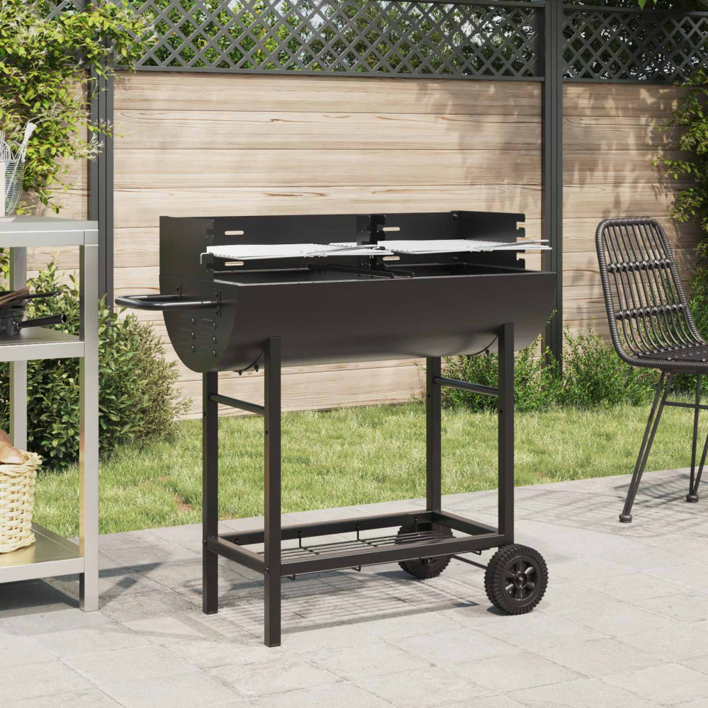 Produktbild för Kolgrill 96,5 x 42,5 x 88,5 cm Svart