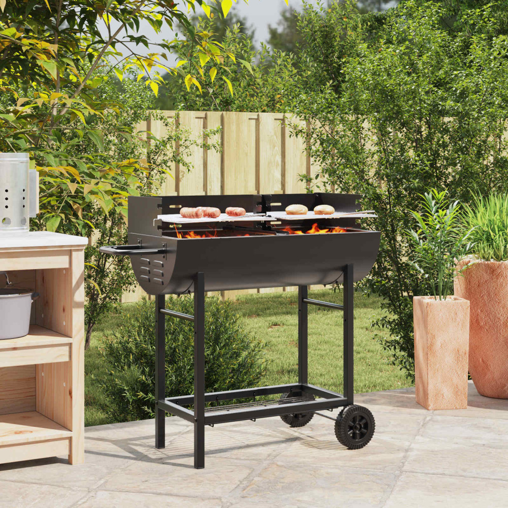 Produktbild för Kolgrill 96,5 x 42,5 x 88,5 cm Svart