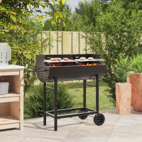 Produktbild för Kolgrill 96,5 x 42,5 x 88,5 cm Svart