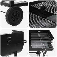 Produktbild för Kolgrill 96,5 x 42,5 x 88,5 cm Svart
