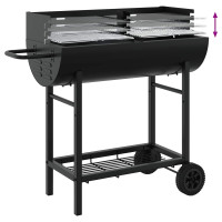 Produktbild för Kolgrill 96,5 x 42,5 x 88,5 cm Svart