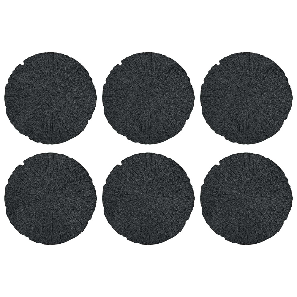 Produktbild för Stepping Stone 6 pcs Svart Ø 45 x 1,8 cm Gummi