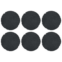 Produktbild för Stepping Stone 6 pcs Svart Ø 45 x 1,8 cm Gummi