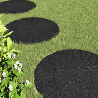 Produktbild för Stepping Stone 6 pcs Svart Ø 45 x 1,8 cm Gummi