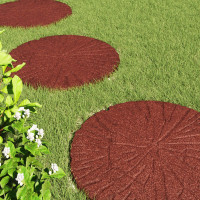 Produktbild för Stepping Stone 6 pcs Röd Ø 45 x 1,8 cm Gummi
