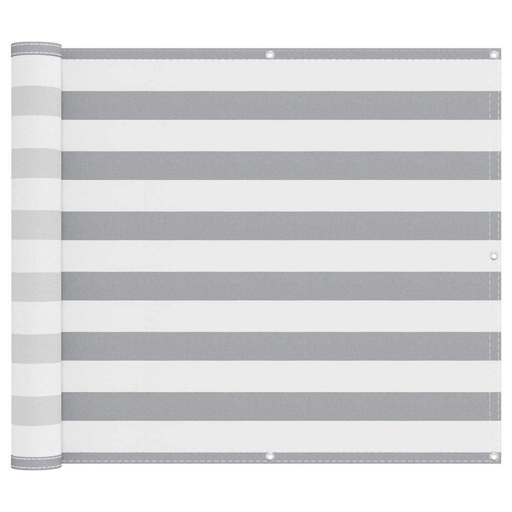 Produktbild för Balkong Skärm Ljusgrå och vit. 100 x 1000 cm Oxford Tyg