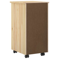 Produktbild för Rullande skåp med hjul Brun 65,5 x 34 x 39 cm Massiv furu