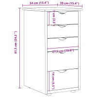 Produktbild för Skåp Brun 34 x 39 x 61,5 cm Massiv furu