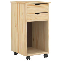 Produktbild för Rullande skåp Brun 34 x 39 x 65,5 cm Massivt furu