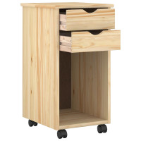 Produktbild för Rullande skåp Brun 34 x 39 x 65,5 cm Massivt furu