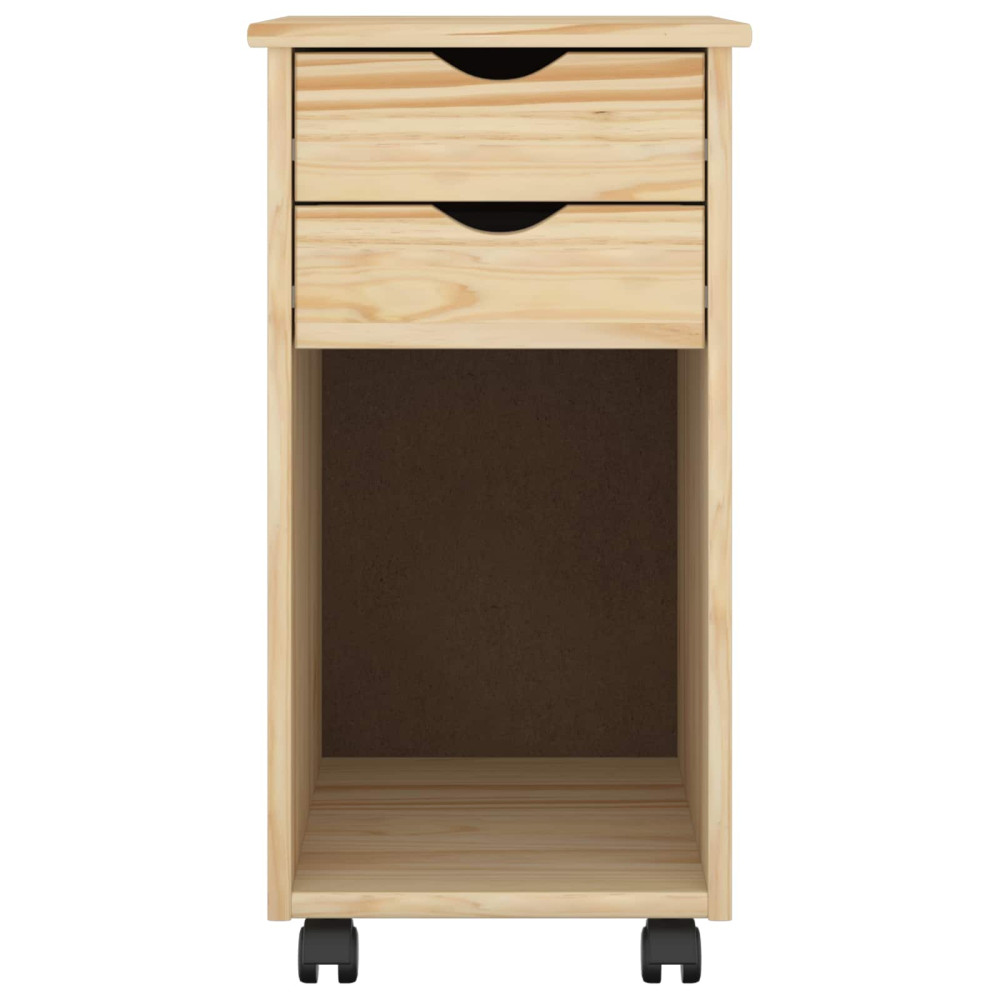 Produktbild för Rullande skåp Brun 34 x 39 x 65,5 cm Massivt furu