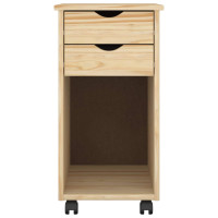 Produktbild för Rullande skåp Brun 34 x 39 x 65,5 cm Massivt furu