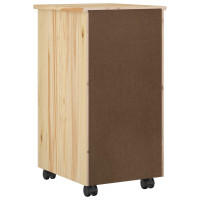 Produktbild för Rullande skåp Brun 34 x 39 x 65,5 cm Massivt furu