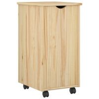 Produktbild för Rullande skåp med hjul Brun 34 x 39 x 65,5 cm Massiv furu