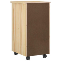 Produktbild för Rullande skåp med hjul Brun 34 x 39 x 65,5 cm Massiv furu