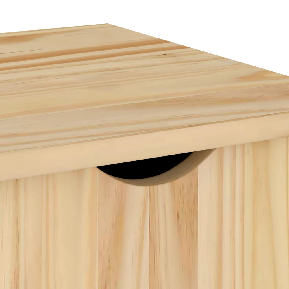 Produktbild för Rullande skåp med hjul Brun 34 x 39 x 65,5 cm Massiv furu