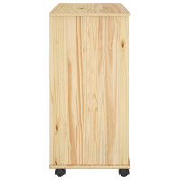 Produktbild för Rullande skåp med hjul Brun 63,5 x 39 x 79 cm Massiv furu