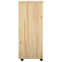 Produktbild för Rullande skåp med hjul Brun 34 x 39 x 93,5 cm Massiv furu