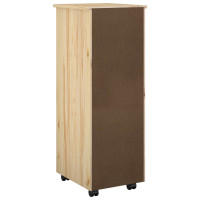 Produktbild för Rullande skåp med hjul Brun 34 x 39 x 93,5 cm Massiv furu