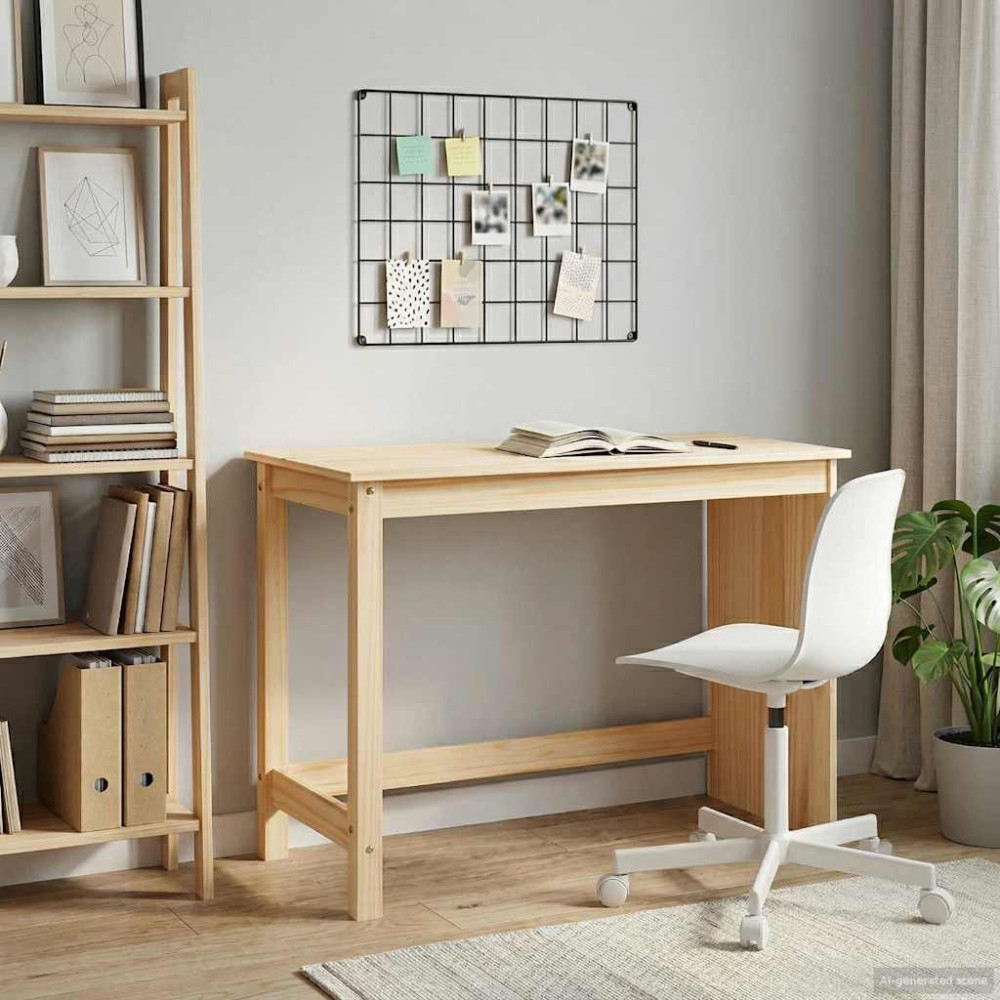 Produktbild för Skrivbord Brun 112 x 50 x 75 cm Massiv furu
