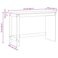 Produktbild för Skrivbord Brun 112 x 50 x 75 cm Massiv furu