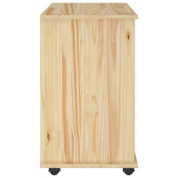Produktbild för Rullande skåp med hjul Brun 63,5 x 39 x 65,5 cm Massiv furu