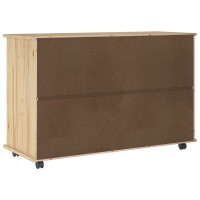 Produktbild för Rullande skåp med hjul Brun 100 x 39 x 65,5 cm Massiv furu