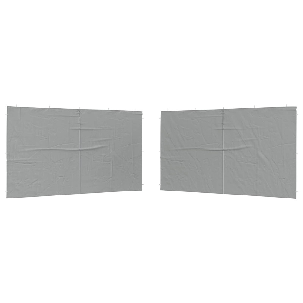 Produktbild för Partytältvägg 2 pcs Ljusgrå 400 x 195 cm PE och stål
