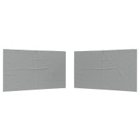 Produktbild för Partytältvägg 2 pcs Ljusgrå 400 x 195 cm PE och stål