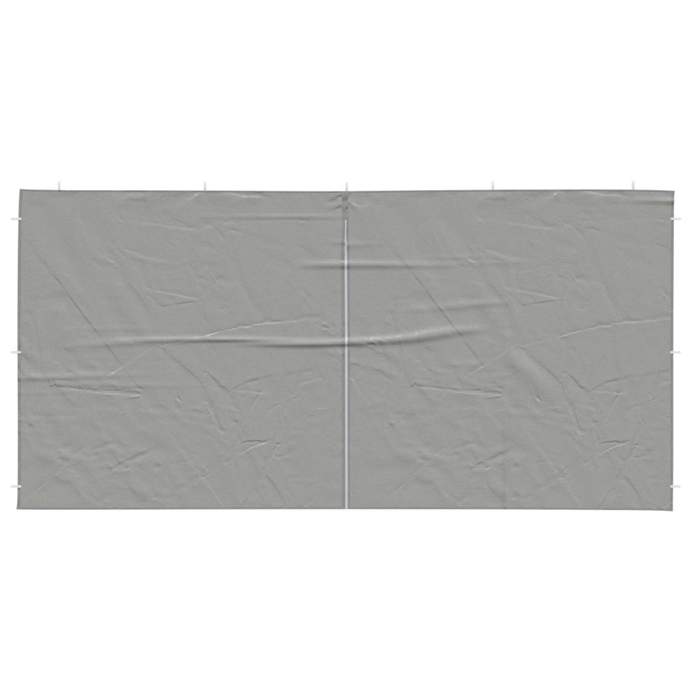 Produktbild för Partytältvägg 2 pcs Ljusgrå 400 x 195 cm PE och stål