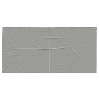 Produktbild för Partytältvägg 2 pcs Ljusgrå 400 x 195 cm PE och stål