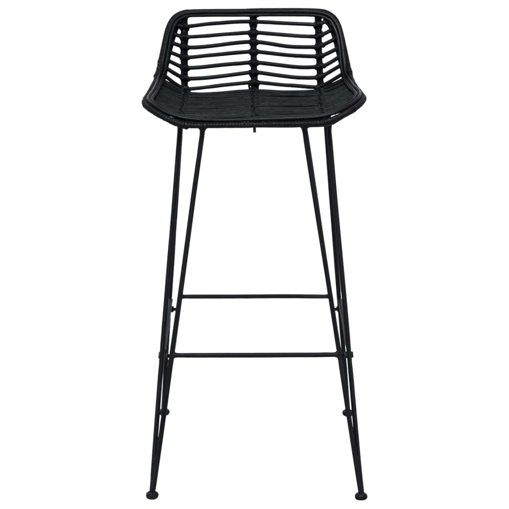 Produktbild för Barpall 2 pcs Svart 44 x 46 x 91 cm Rattan och Stål