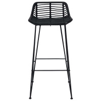 Produktbild för Barpall 2 pcs Svart 44 x 46 x 91 cm Rattan och Stål