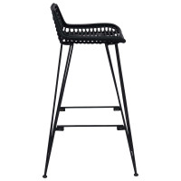 Produktbild för Barpall 2 pcs Svart 44 x 46 x 91 cm Rattan och Stål
