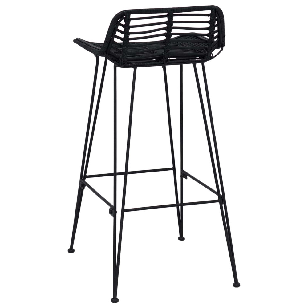 Produktbild för Barpall 2 pcs Svart 44 x 46 x 91 cm Rattan och Stål