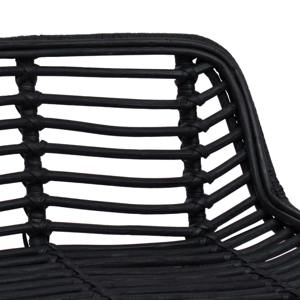 Produktbild för Barpall 2 pcs Svart 44 x 46 x 91 cm Rattan och Stål