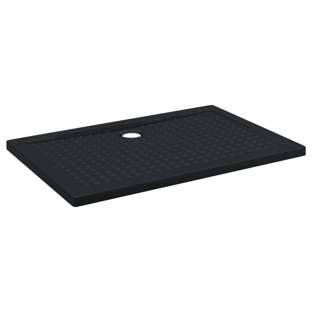 Produktbild för Duschbas Tray med Prickar Svart 120 x 80 x 4 cm ABS