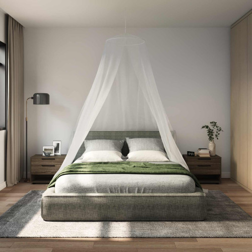 vidaXL Myggnät för säng 3 pcs 156 nät Vit Ø56 x 220 cm Polyester