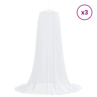 Produktbild för Myggnät för säng 3 pcs 156 nät Vit Ø56 x 220 cm Polyester